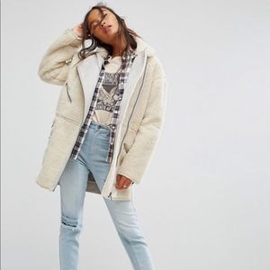 ASOS shearling biker jacket